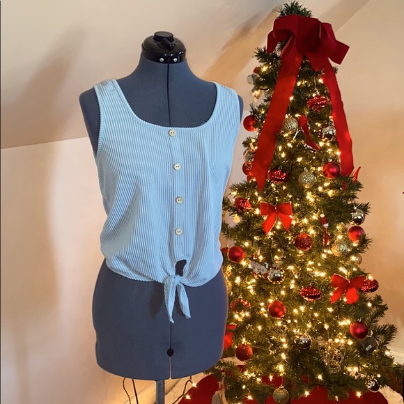 Blue ribbed tank - Picture 1 of 4